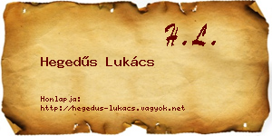 Hegedűs Lukács névjegykártya